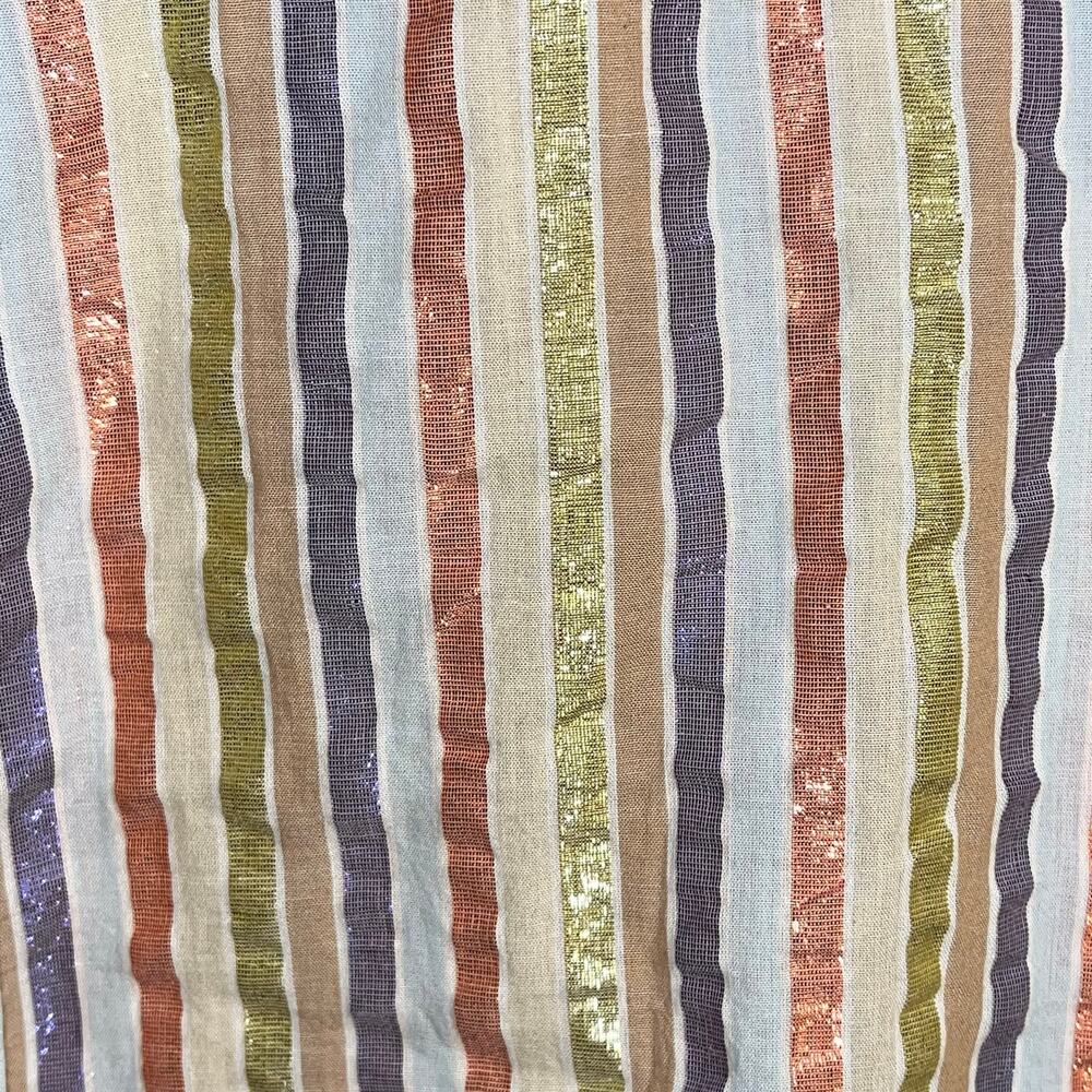 NWT Boden Multicolor Metallic Stripe Oversized Cotton Button‑Down Shirt US 8 - Picture 6 of 10